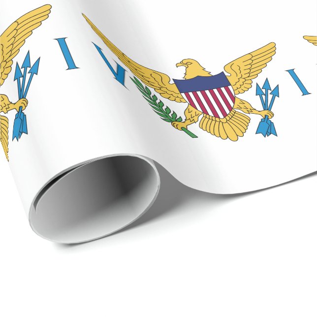 Patriotic American Virgin Islands Flag Wrapping Paper (Roll Corner)