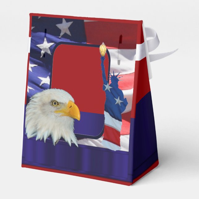 Patriotic American wedding Favour Box (Back Side)