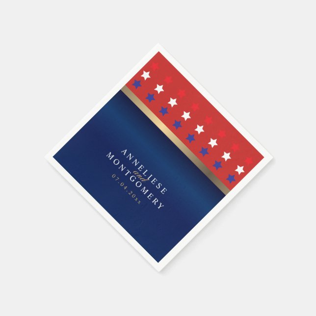 Patriotic American Wedding Napkin (Corner)