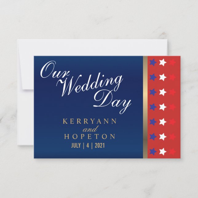 Patriotic American Wedding - RSVP (Front)