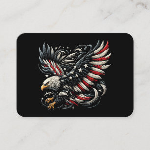 Patriotic American With Eagle And USA Flag Business Card