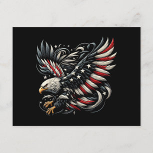 Patriotic American With Eagle And USA Flag Enclosure Card
