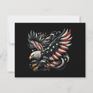 Patriotic American With Eagle And USA Flag Invitation