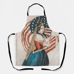 Patriotic American Woman American Flag 250 USA Apron