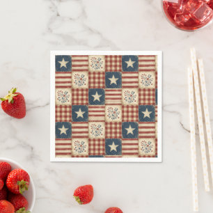 Patriotic Americana 4th of July Memorial Day Napkin