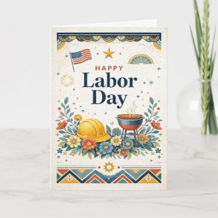 Patriotic Americana Happy Labor Day Card