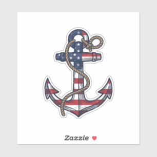 Patriotic Anchor Vintage Vector Design_1