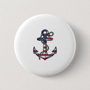 Patriotic Anchor Vintage Vector Design_1 6 Cm Round Badge