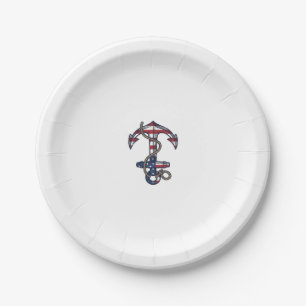 Patriotic Anchor Vintage Vector Design_1 Paper Plate