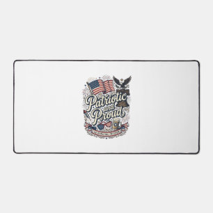 Patriotic and Proud Vintage Fourth of July Desk Mat