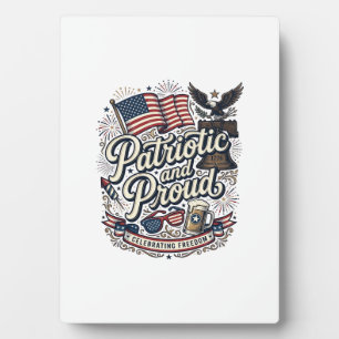 Patriotic and Proud Vintage Fourth of July Plaque