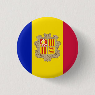 Patriotic Andorra Flag 3 Cm Round Badge