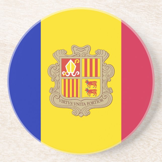 Patriotic Andorra Flag Coaster (Front)