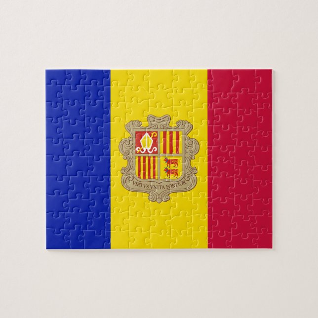 Patriotic Andorra Flag Jigsaw Puzzle (Horizontal)