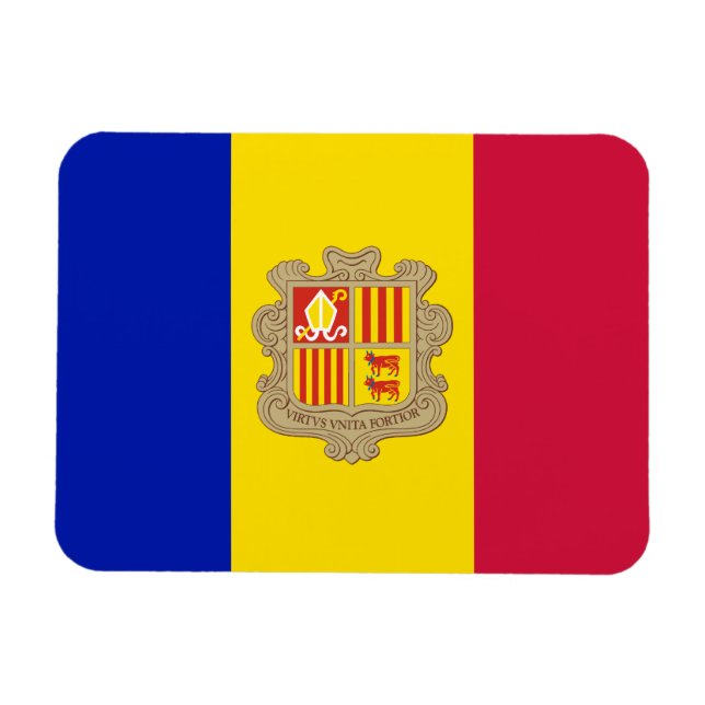 Patriotic Andorra Flag Magnet (Horizontal)