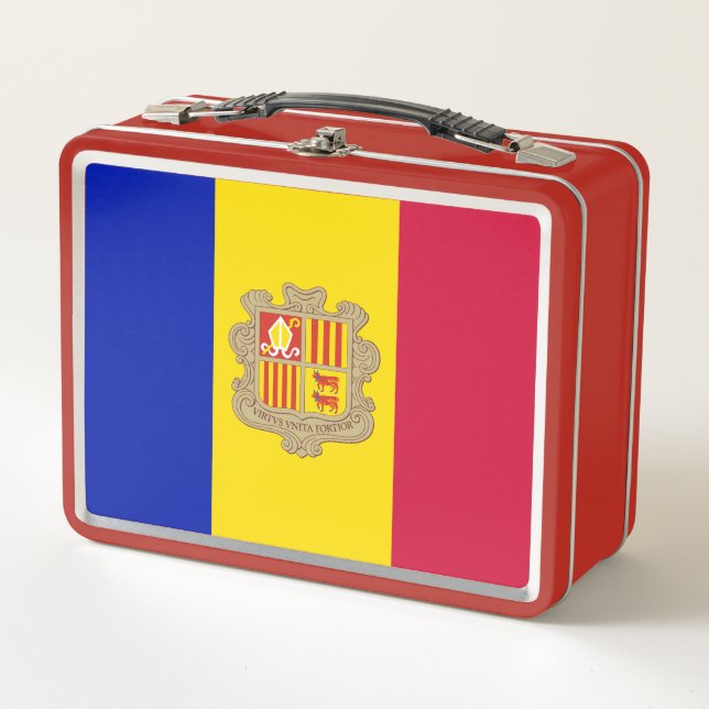 Patriotic Andorra Flag Metal Lunch Box (Front)