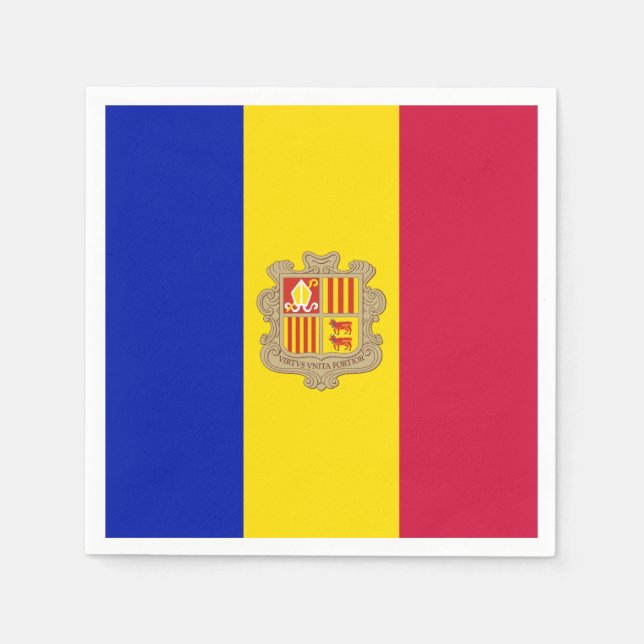 Patriotic Andorra Flag Napkin (Front)