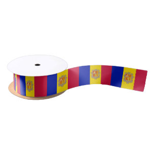 Patriotic Andorra Flag Satin Ribbon