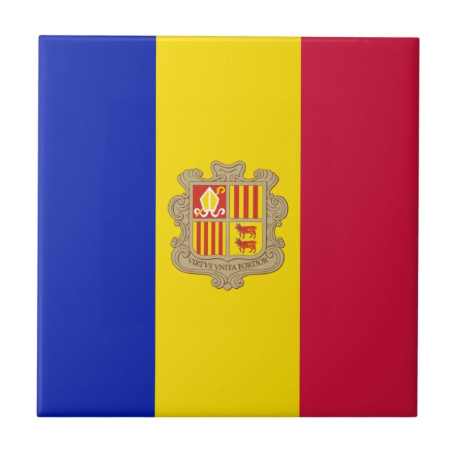 Patriotic Andorra Flag Tile (Front)