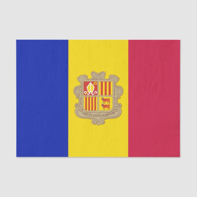 Patriotic Andorra Flag Tissue Paper (Front)