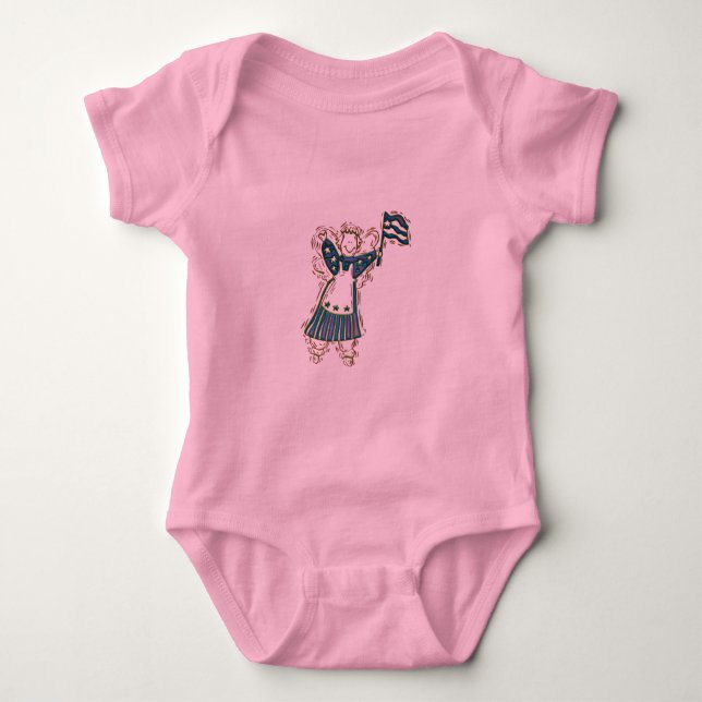 Patriotic Angel Baby Bodysuit (Front)
