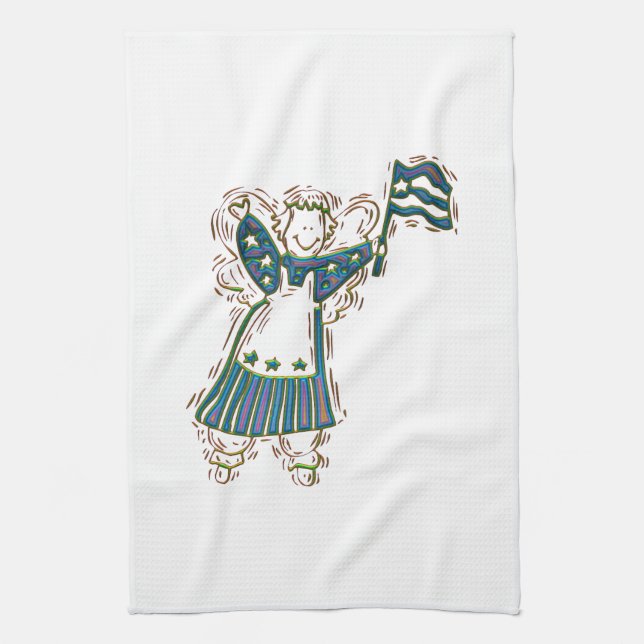 Patriotic Angel Tea Towel (Vertical)