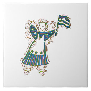 Patriotic Angel Tile