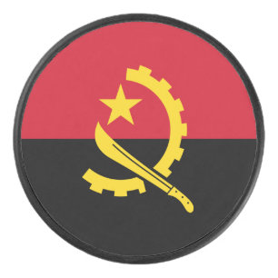 Patriotic Angolan Flag Hockey Puck
