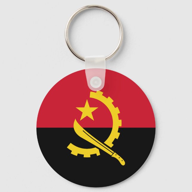 Patriotic Angolan Flag Key Ring (Front)