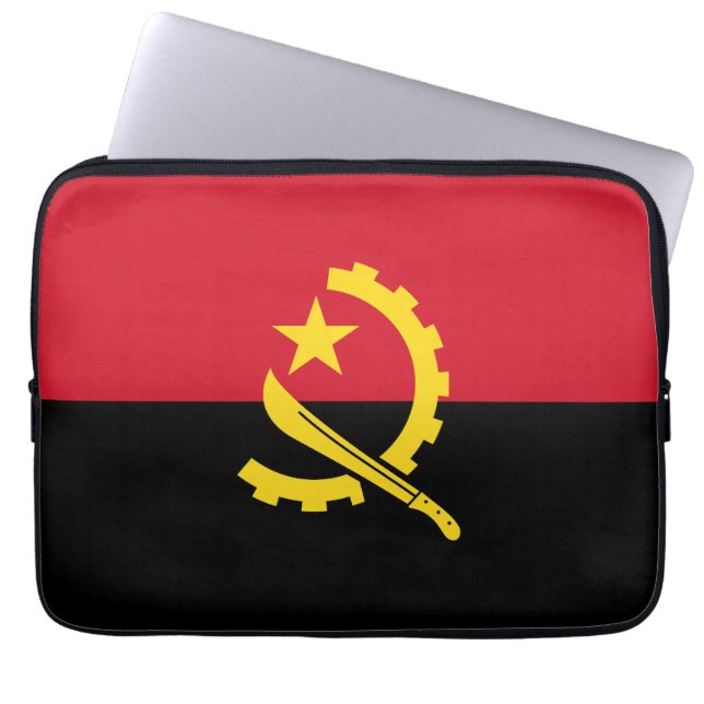 Patriotic Angolan Flag Laptop Sleeve (Front)