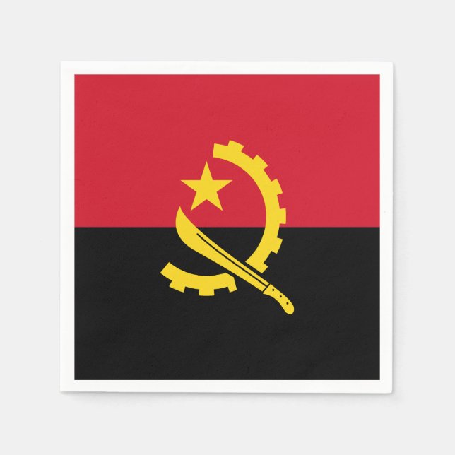 Patriotic Angolan Flag Napkin (Front)