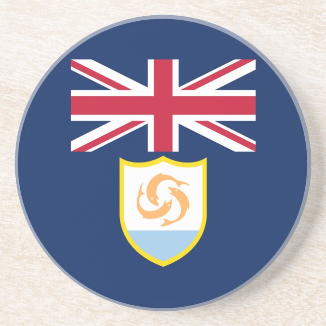 Patriotic Anguilla Flag Coaster (Front)
