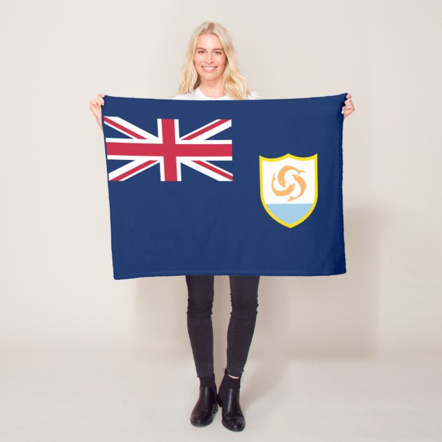 Patriotic Anguilla Flag Fleece Blanket (In Situ)
