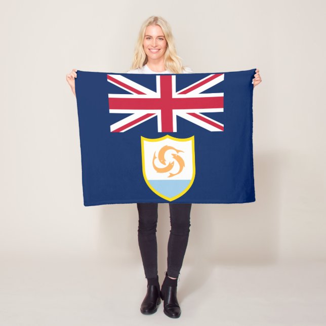 Patriotic Anguilla Flag Fleece Blanket (In Situ)