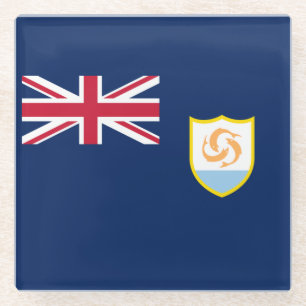 Patriotic Anguilla Flag Glass Coaster