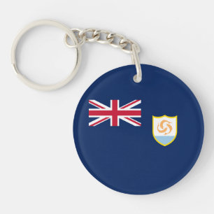 Patriotic Anguilla Flag Key Ring