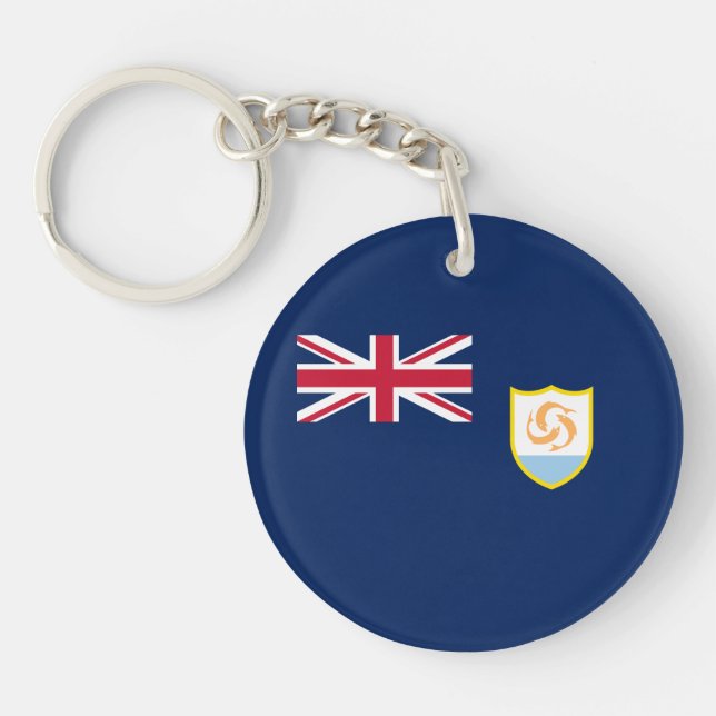 Patriotic Anguilla Flag Key Ring (Front)