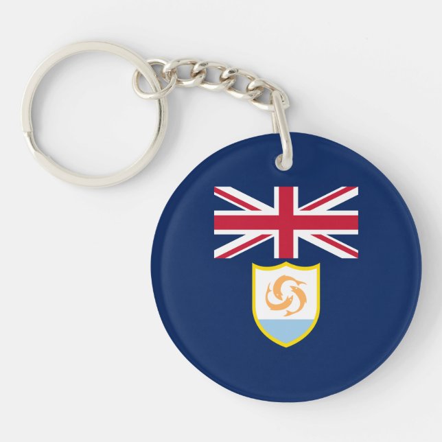 Patriotic Anguilla Flag Keychain (Front)