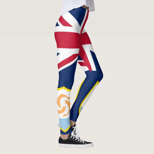 Patriotic Anguilla Flag Leggings (Right)