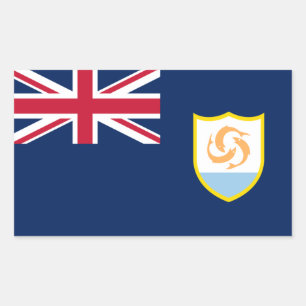 Patriotic Anguilla Flag Rectangular Sticker