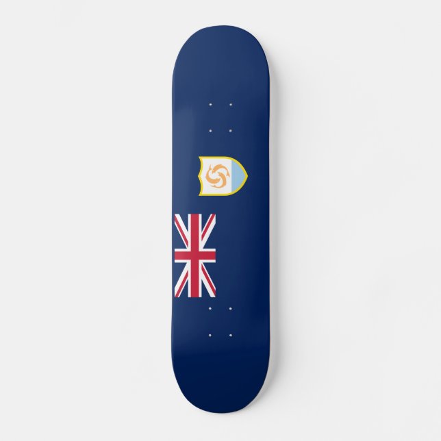Patriotic Anguilla Flag Skateboard (Front)