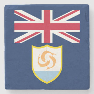 Patriotic Anguilla Flag Stone Coaster
