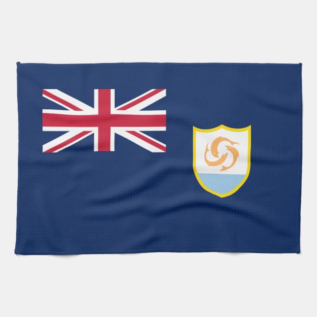 Patriotic Anguilla Flag Tea Towel (Horizontal)