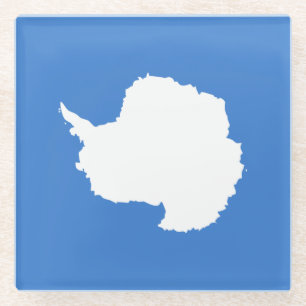 Patriotic Antarctica Flag Glass Coaster