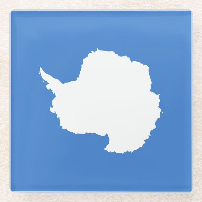 Patriotic Antarctica Flag Glass Coaster (Front)