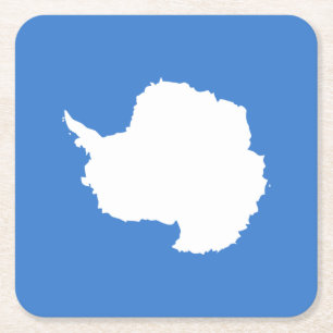 Patriotic Antarctica Flag Square Paper Coaster