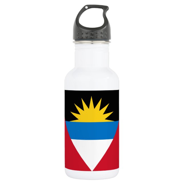 Patriotic Antigua and Barbuda Flag 532 Ml Water Bottle (Front)