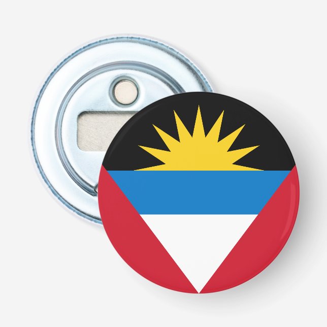 Patriotic Antigua and Barbuda Flag Bottle Opener (Front)