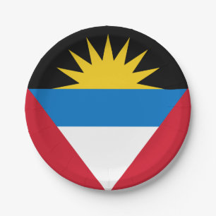 Patriotic Antigua and Barbuda Flag Paper Plate
