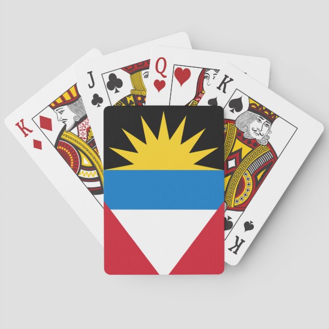Patriotic Antigua and Barbuda Flag Playing Cards (Back)